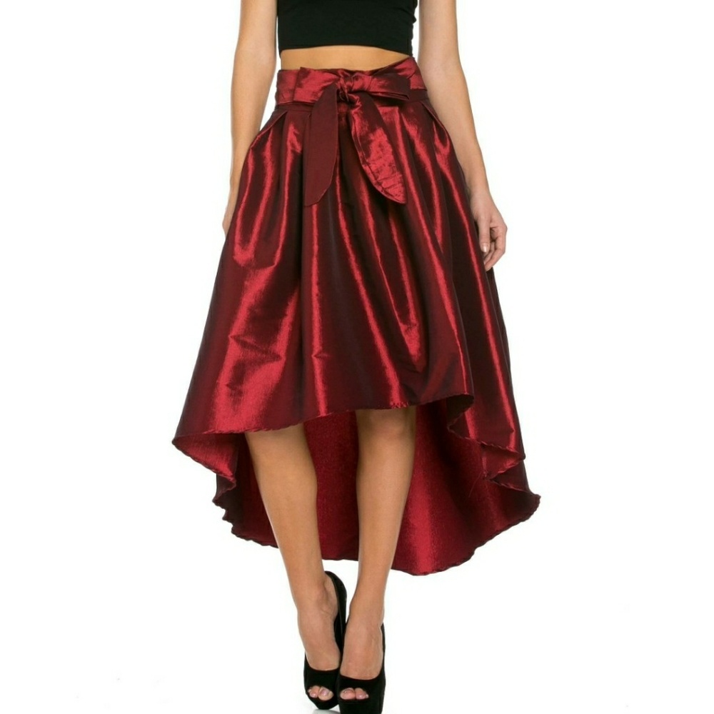 Haute Monde Hi Lo Bow Skirt - Picture 2 of 5